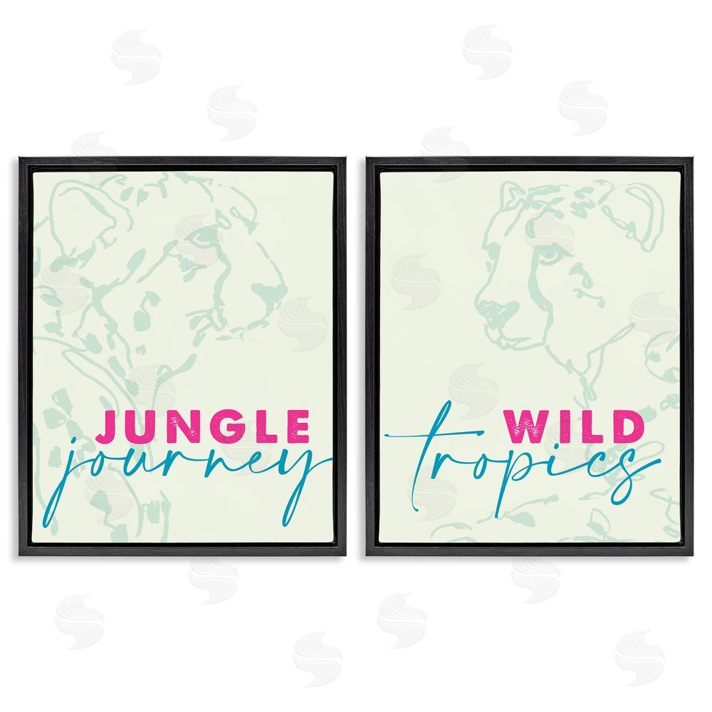 Sundance Graphics Wildlife Phrases Cheetahs Black Floating Frame Canvas Wall Art Print