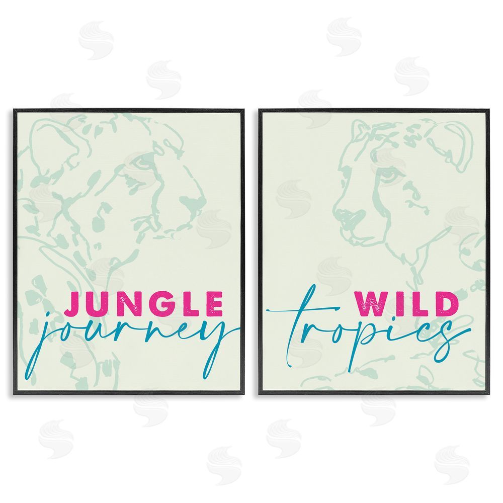 Sundance Graphics Wildlife Phrases Cheetahs Black Framed Giclee Wall Art Print