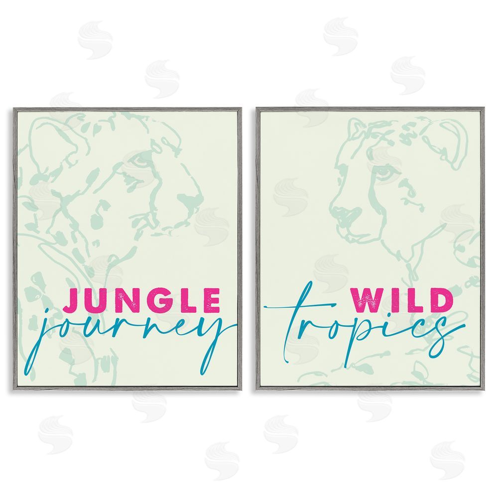 Sundance Graphics Wildlife Phrases Cheetahs Gray Framed Giclee Wall Art Print