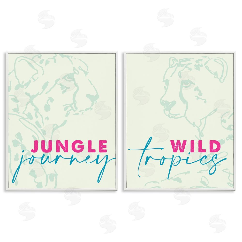 Sundance Graphics Wildlife Phrases Cheetahs White Framed Giclee Wall Art Print