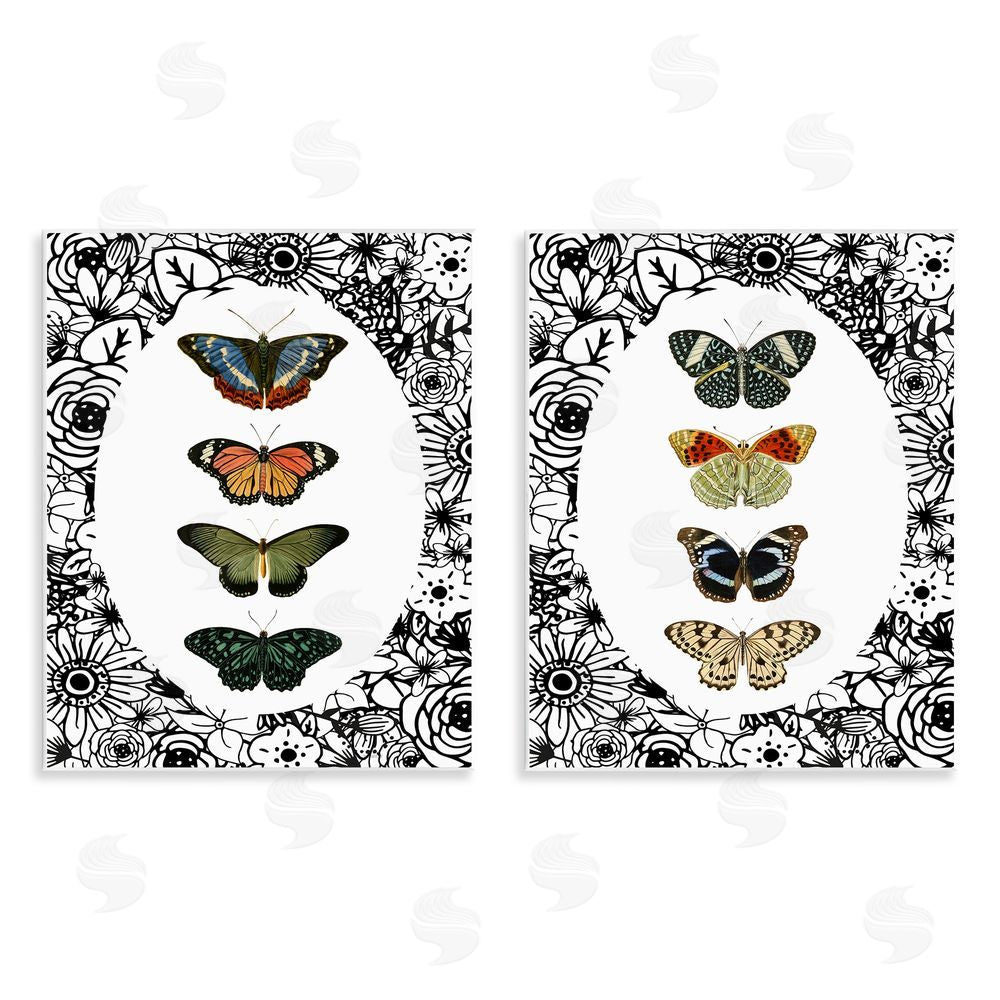 Sundance Graphics Floral Butterflies Lineup Wall Plaque Printed Art