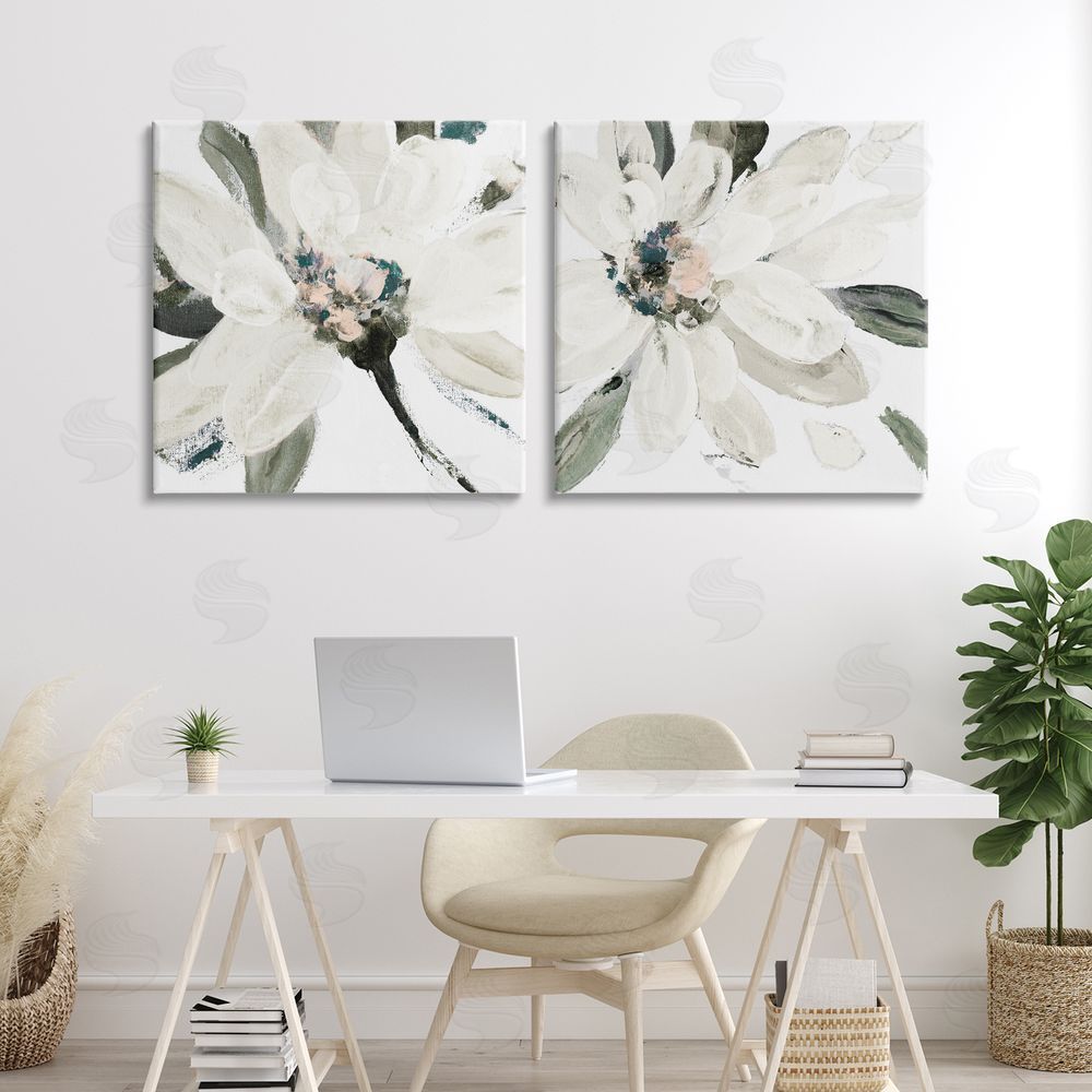 Sundance Graphics Naturally Blooming White Flowers Canvas Wall Art Print in Room