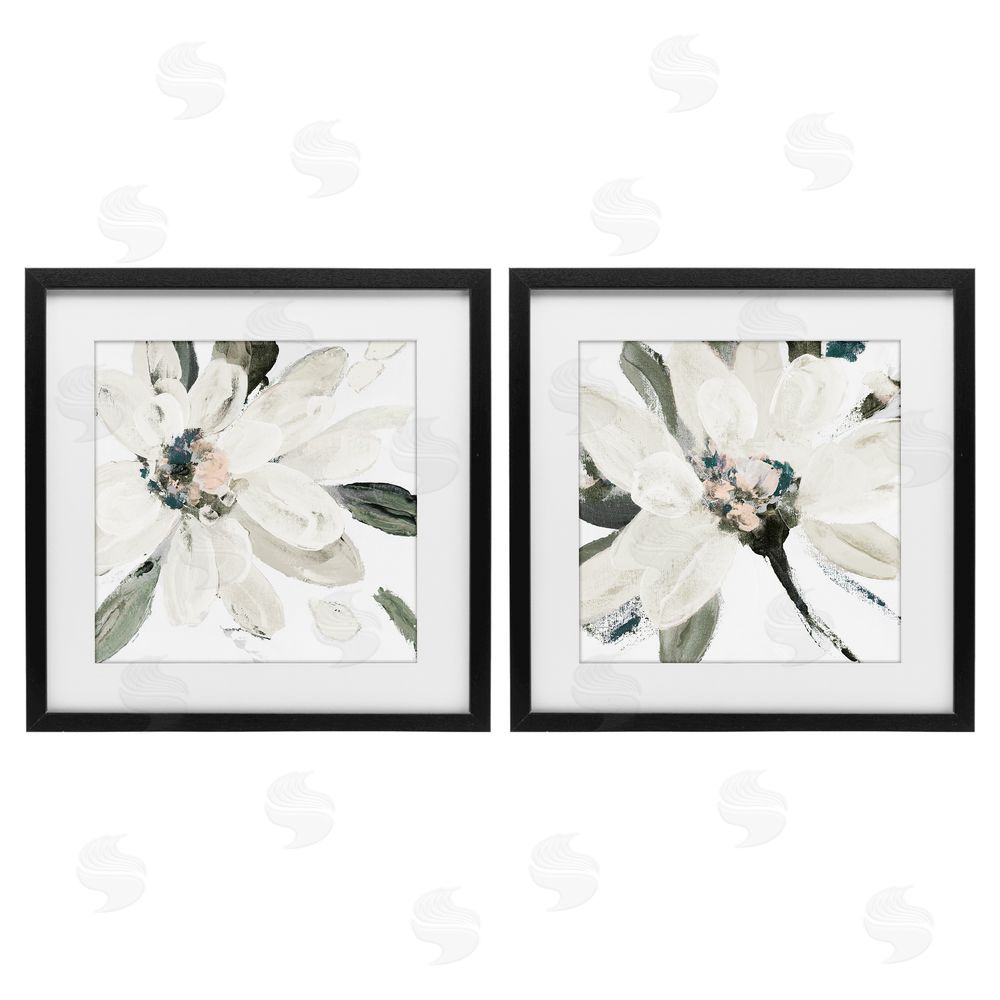 Sundance Graphics Naturally Blooming White Flowers Black Framed Print Under Glass Wall Art