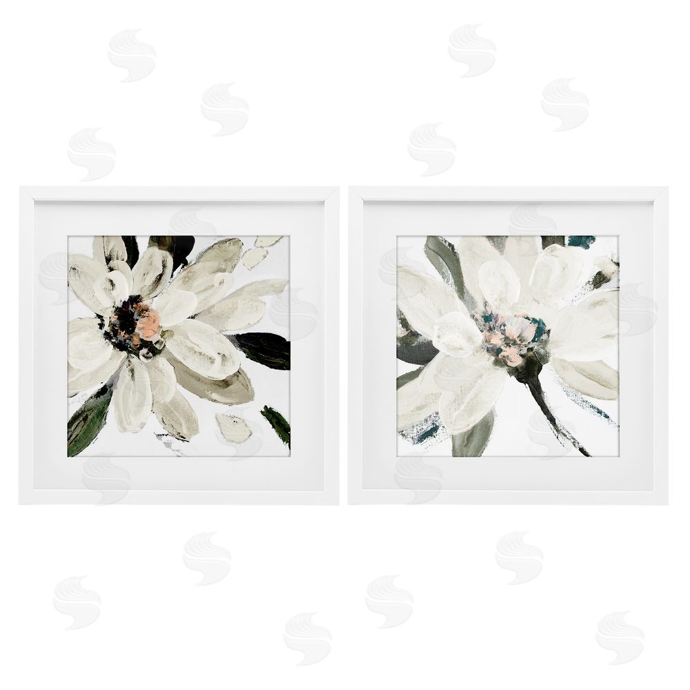 Sundance Graphics Naturally Blooming White Flowers White Framed Print Under Glass Wall Art