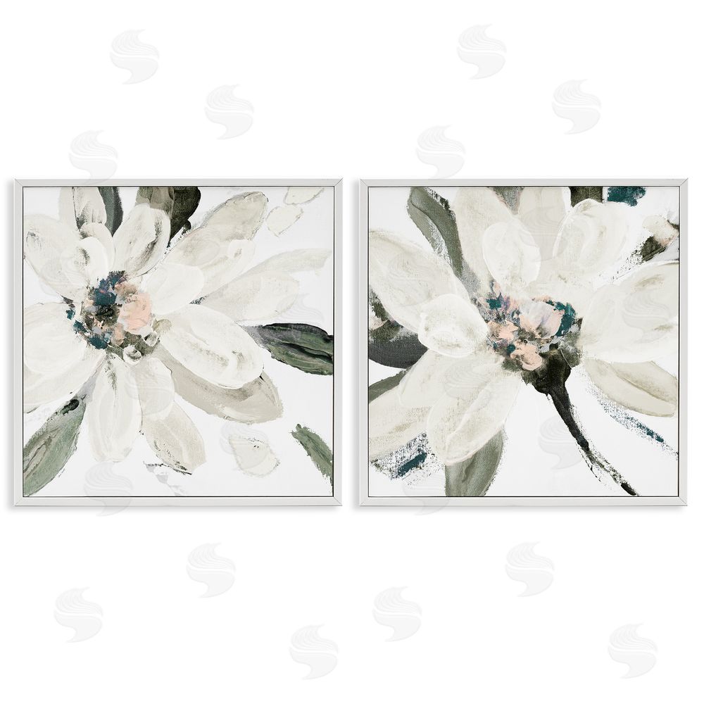 Sundance Graphics Naturally Blooming White Flowers White Framed Giclee Wall Art Print