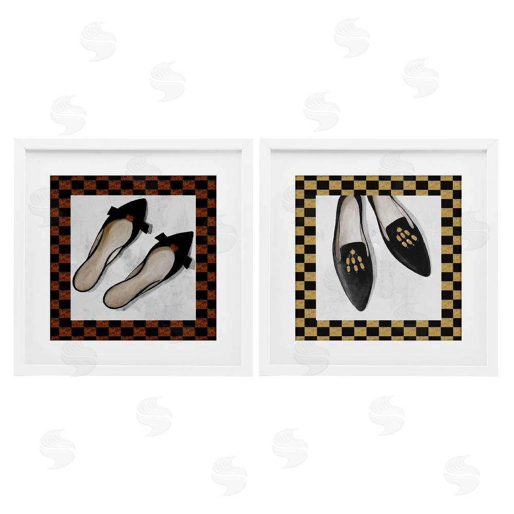 Sundance Graphics Black Flats & Sliders White Framed Print Under Glass Wall Art