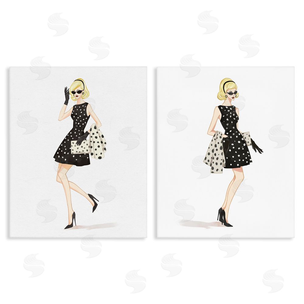 Ziwei Li Retro Glam Female Stretched Canvas Wall Art Print