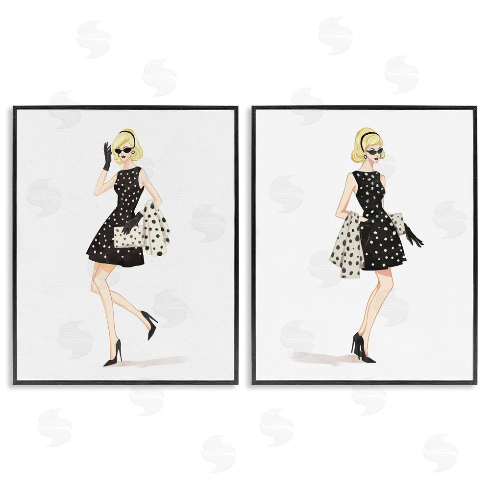 Ziwei Li Retro Glam Female Black Framed Giclee Wall Art Print