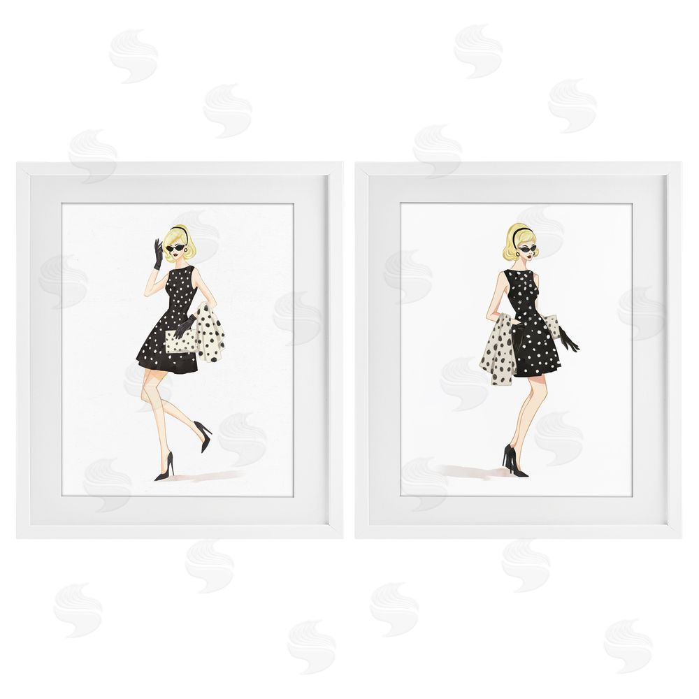 Ziwei Li Retro Glam Female White Framed Print Under Glass Wall Art