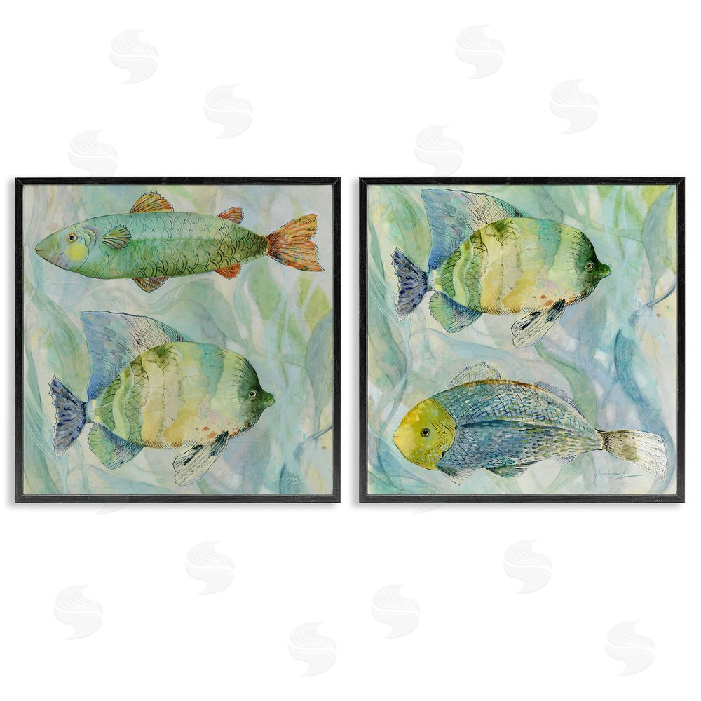 Lorenzo Collective Sweet Fish Aquatics Black Framed Giclee Wall Art Print