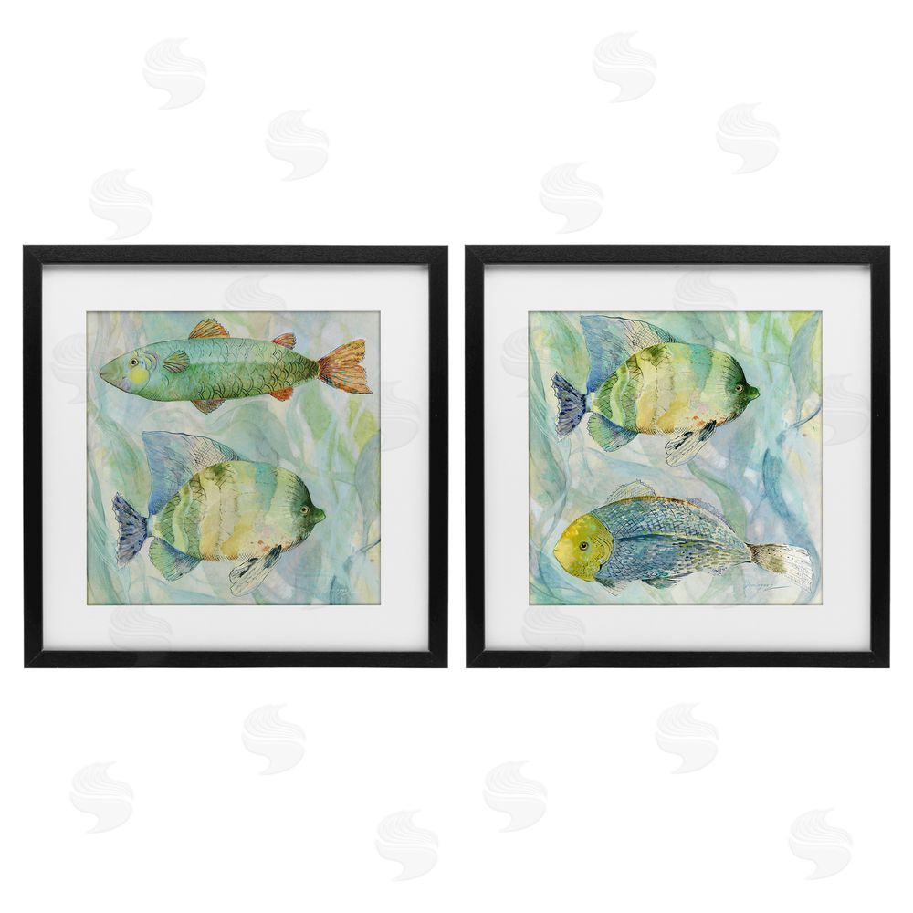 Lorenzo Collective Sweet Fish Aquatics Black Framed Print Under Glass with White Mat Wall Art