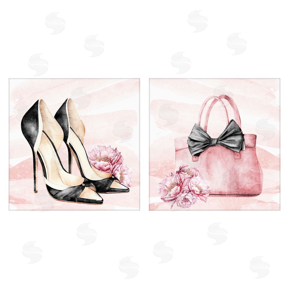 Kim Allen Rosy Glam Time Shoes Stretched Canvas Wall Art Print