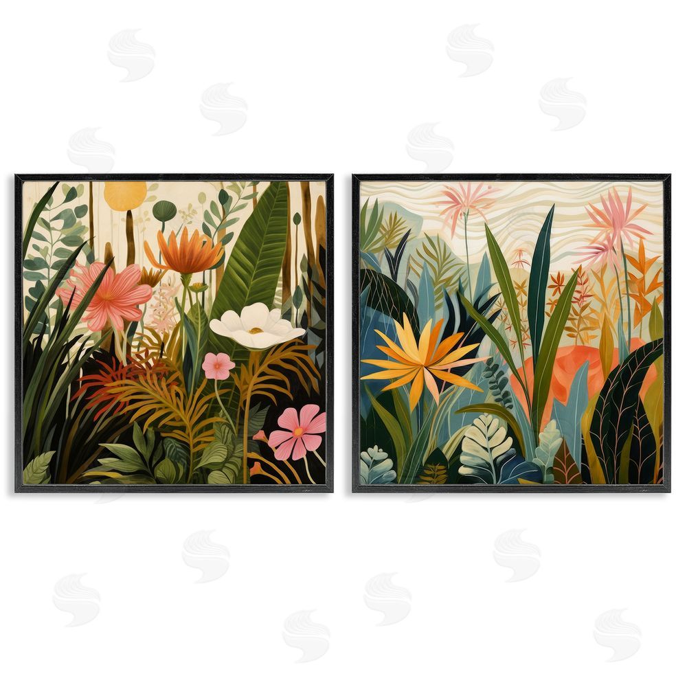 Lazar Studio Botanical Embrace Blooms Black Framed Giclee Wall Art Print