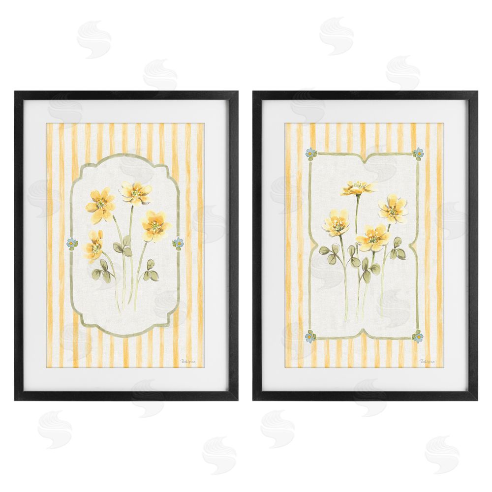 Beth Grove Sweet Honey Blooms Black Framed Print Under Glass with White Mat Wall Art