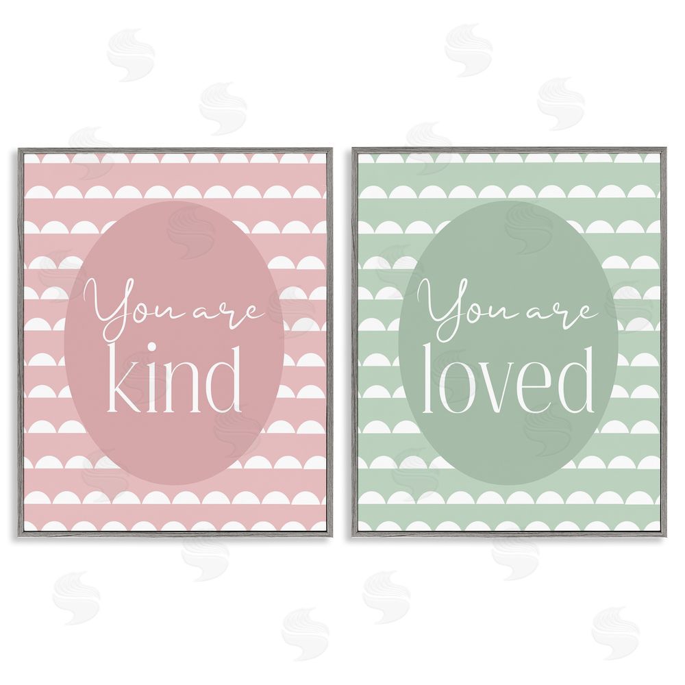 Christine Simpson Art Pastel Kind & Loved Gray Framed Giclee Wall Art Print