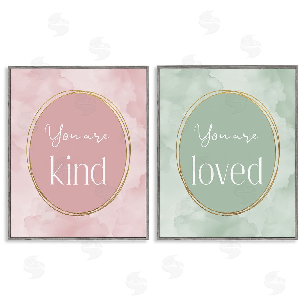 Christine Simpson Art Pastel Golden Affirmations Gray Framed Giclee Wall Art Print