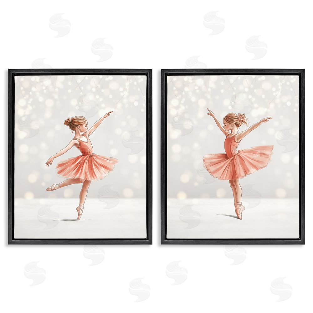 Christine Simpson Art Dancers In The Light Black Floating Frame Canvas Wall Art Print