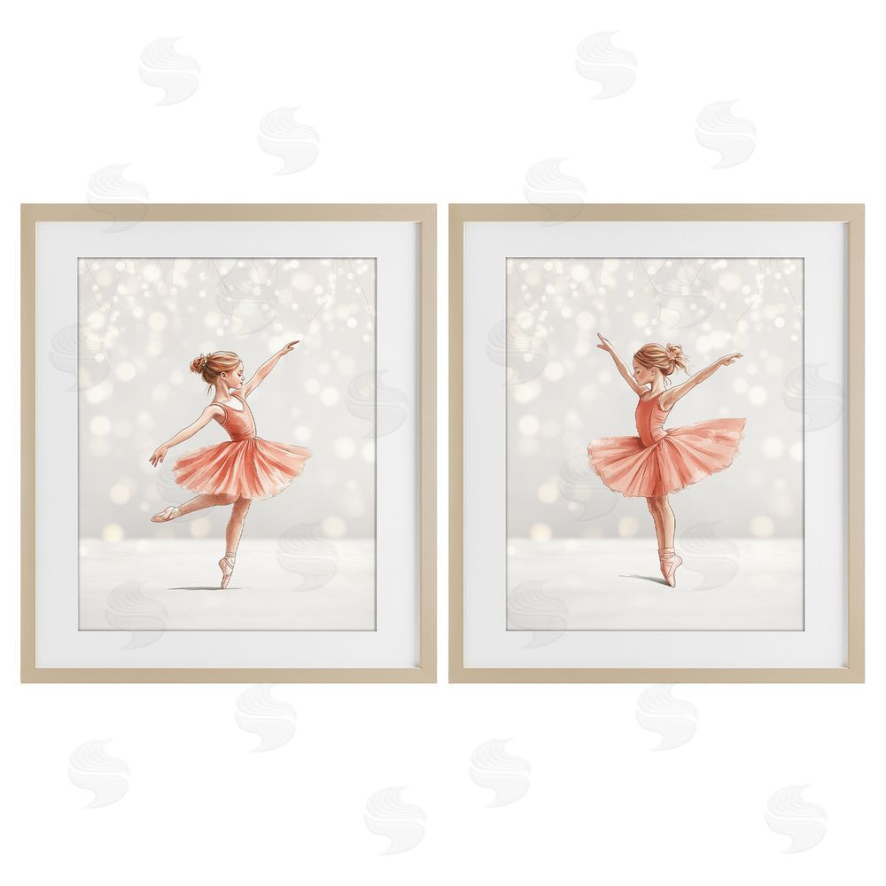 Christine Simpson Art Dancers In The Light Brown Framed Print Under Glass Wall Art