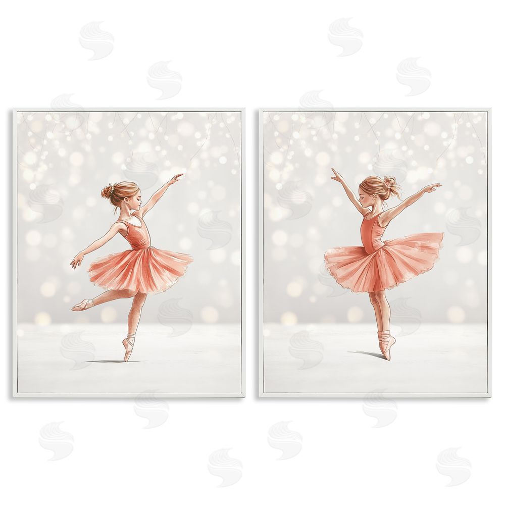 Christine Simpson Art Dancers In The Light White Framed Giclee Wall Art Print