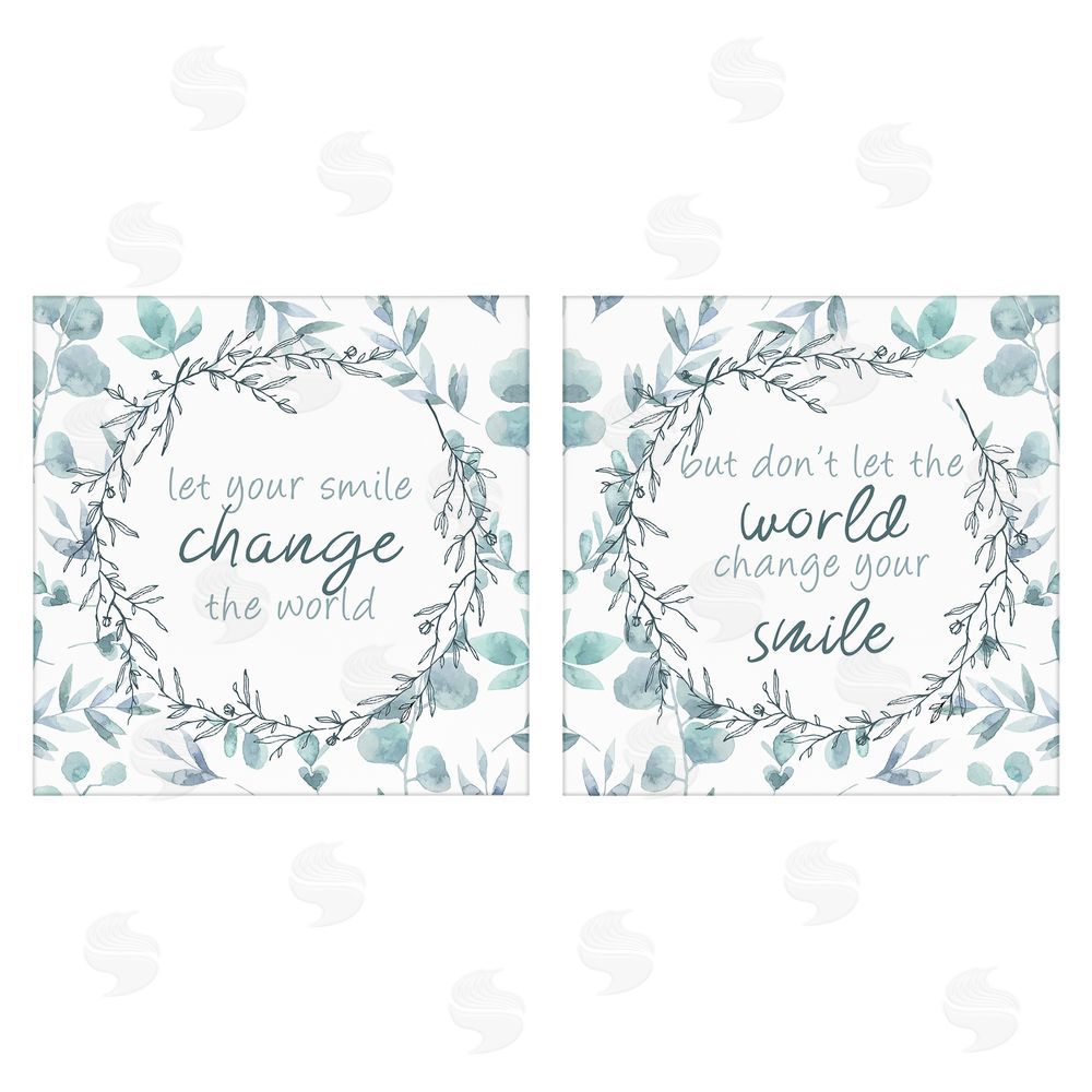 Kim Allen Inspirational Smile Quotes Stretched Canvas Wall Art Print