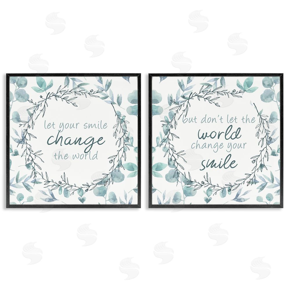 Kim Allen Inspirational Smile Quotes Black Framed Giclee Wall Art Print