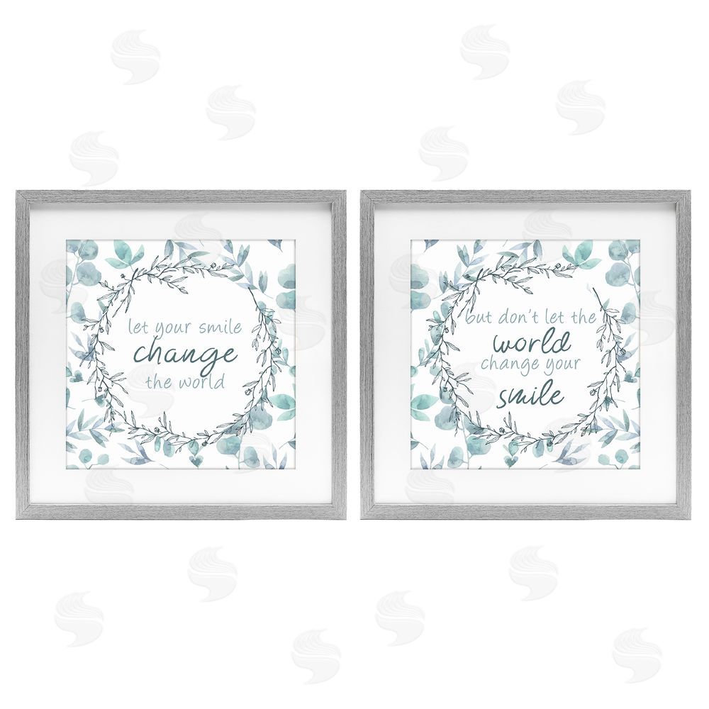 Kim Allen Inspirational Smile Quotes Gray Framed Print Under Glass Wall Art