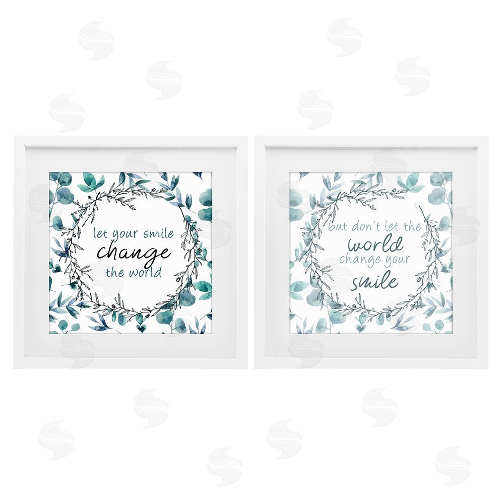 Kim Allen Inspirational Smile Quotes White Framed Print Under Glass Wall Art