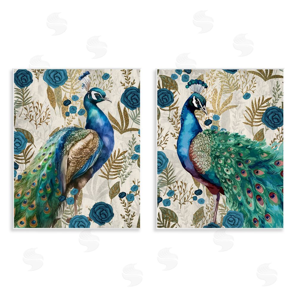 Kim Allen Floral Peacock Pride Wooden Wall Plaque Art Print
