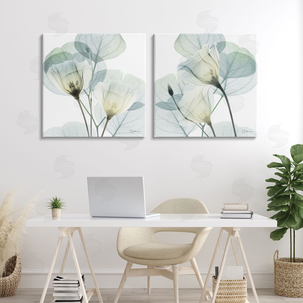 Albert Koetsier Divine Fate Flowers Stretched Cavas Wall Art Set in Room