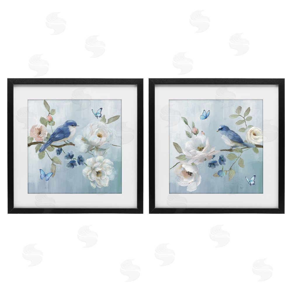 Nan Nature's Tranquility Florals Black Framed Print Under Glass Wall Art