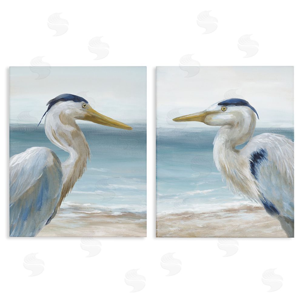 Nan Tranquil Gaze Herons Stretched Canvas Wall Art Print