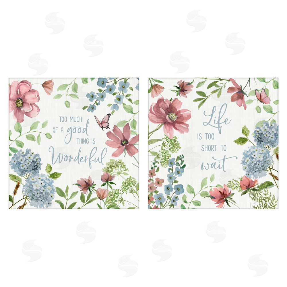 Nan Uplifting Floral Quotes Stretched Canvas Wall Art Print