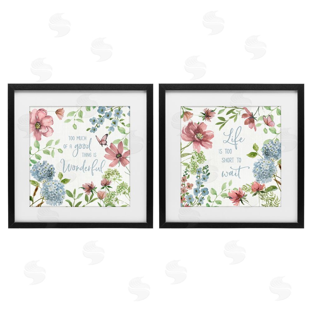 Nan Uplifting Floral Quotes Black Framed Print Under Glass Wall Art