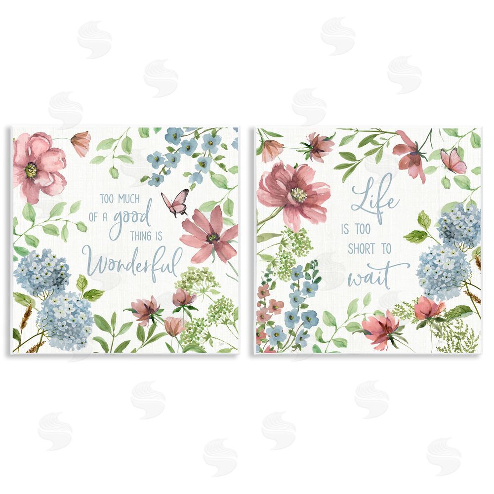 Nan Uplifting Floral Quotes Wooden Wall Plaque Art Print