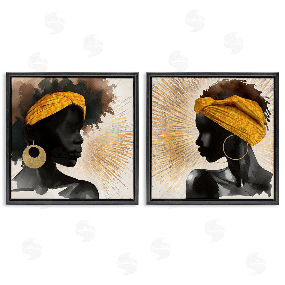 CAD Designs Radiant Portraits Of Women Black Floating Frame Canvas Wall Art Print
