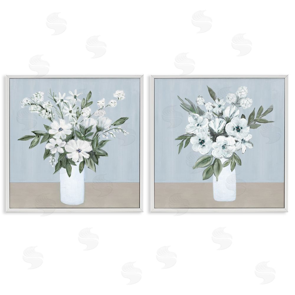 Marilyn Dunlap Mixed White Blossoms White Framed Giclee Wall Art Print