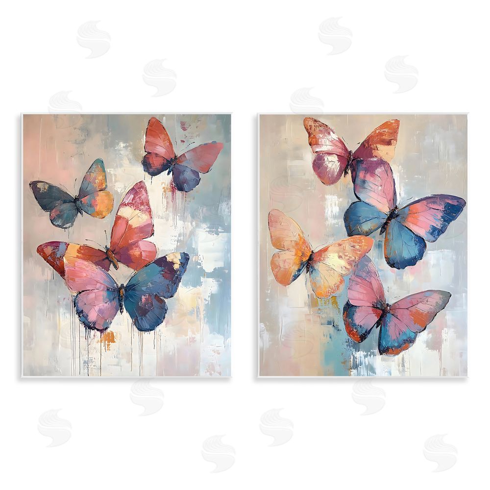 Creative Studio Butterfly Beauties in Flight Wall Plaque Art Print with White Foil Wrap