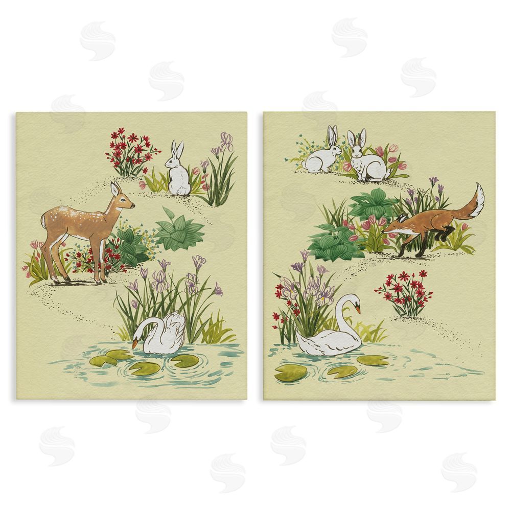 Grace Popp Spring Animals in Nature Stretched Canvas Wall Art Print