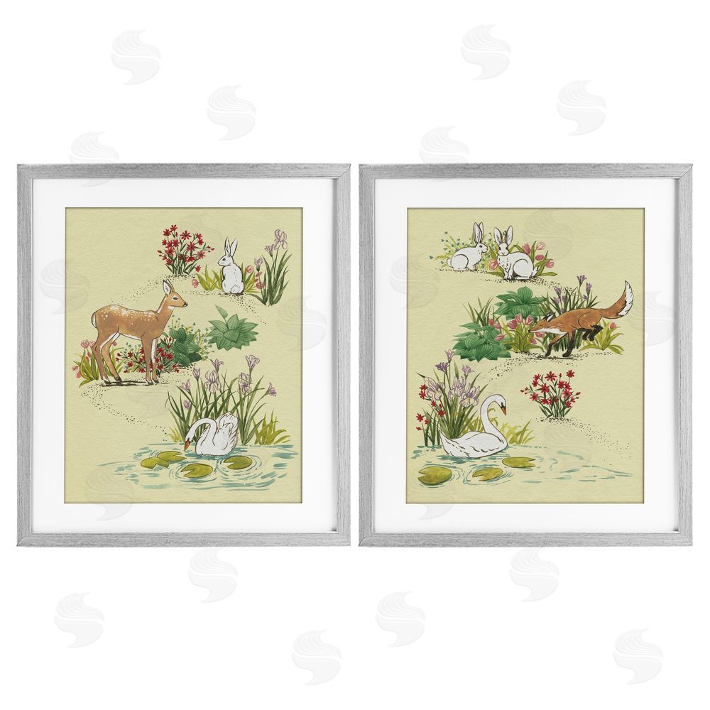 Grace Popp Spring Animals in Nature Gray Framed Print Under Glass Wall Art