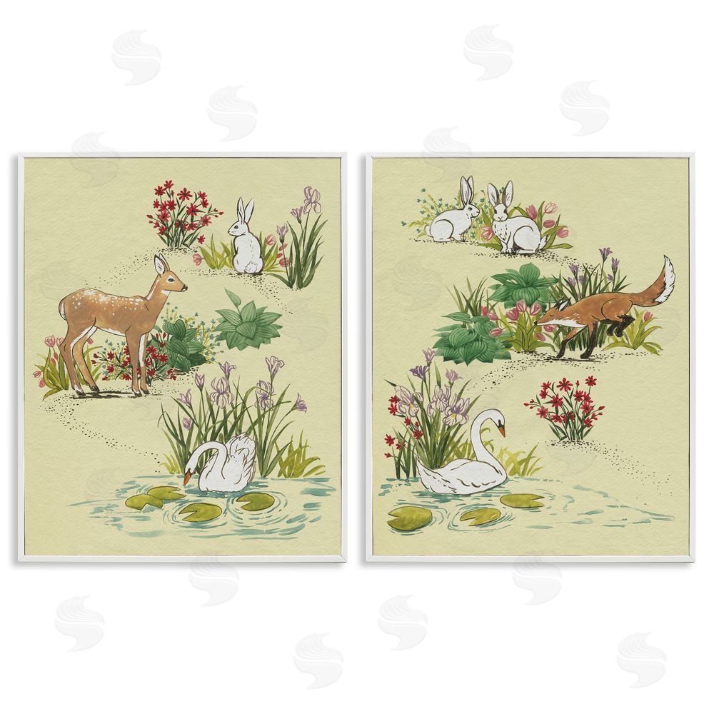 Grace Popp Spring Animals in Nature White Framed Giclee Wall Art Print