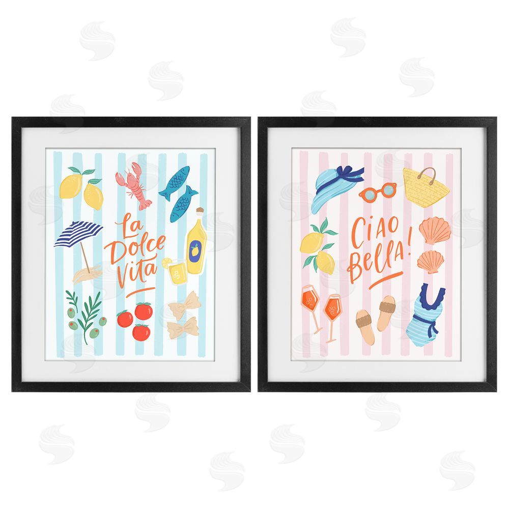 Sandra Picco Summer Italian Vacation Black Framed Print Under Glass Wall Art