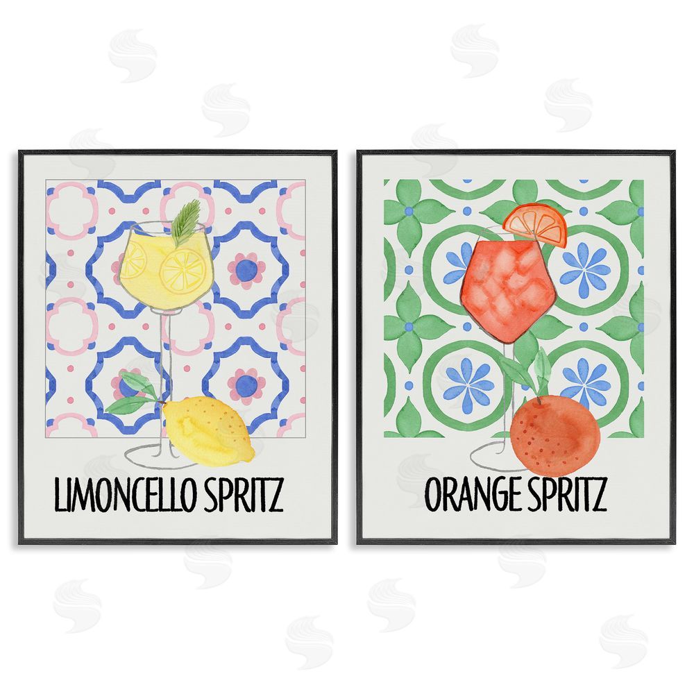 Nina Jacobs Citrus Spritz On My Mind Black Framed Giclee Wall Art Print