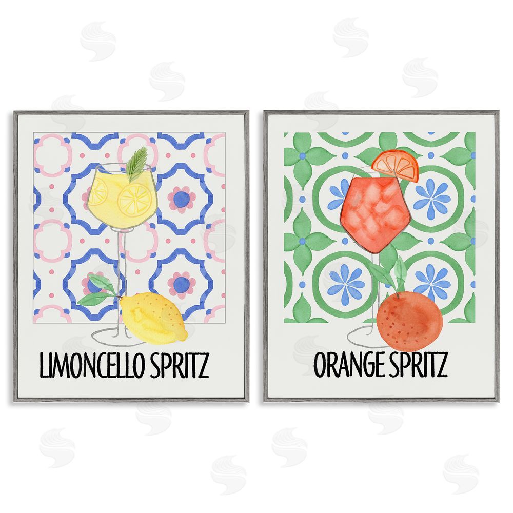 Nina Jacobs Citrus Spritz On My Mind Gray Framed Giclee Wall Art Print