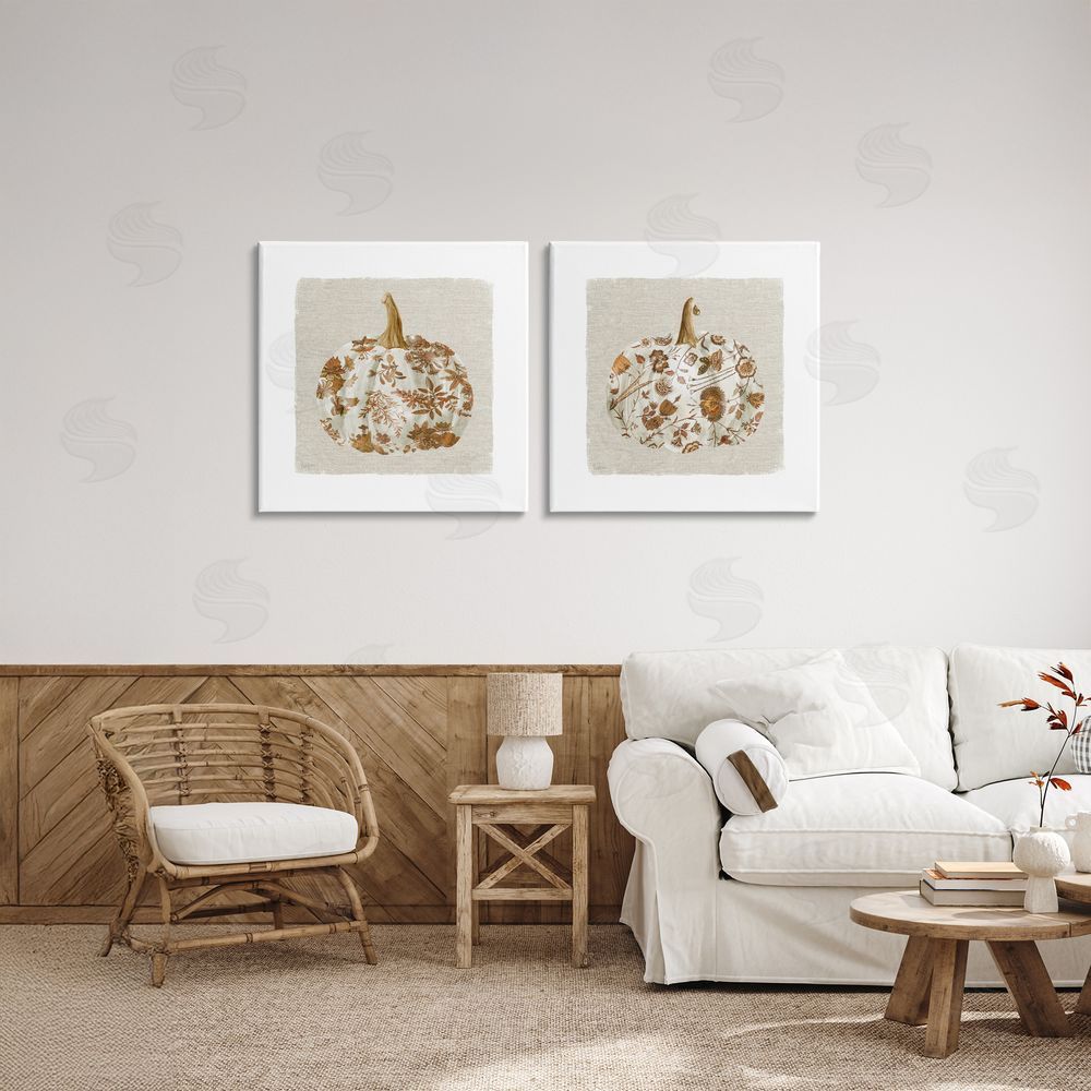 Livi Finn Vintage Patterned Pumpkins Canvas Art on Wall