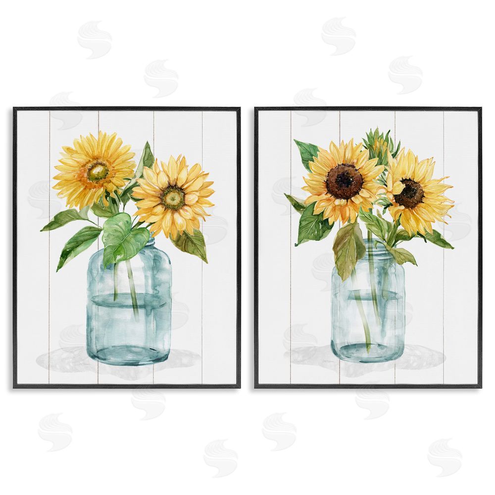 Livi Finn Sunny Day Sunflowers Black Framed Giclee Wall Art Print