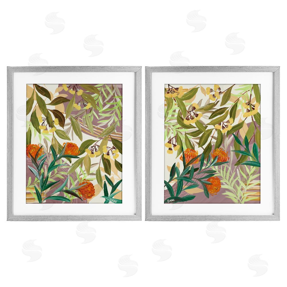 Dani Heyward Walk With Me Botanicals Gray Framed Print Under Glass Wall Art