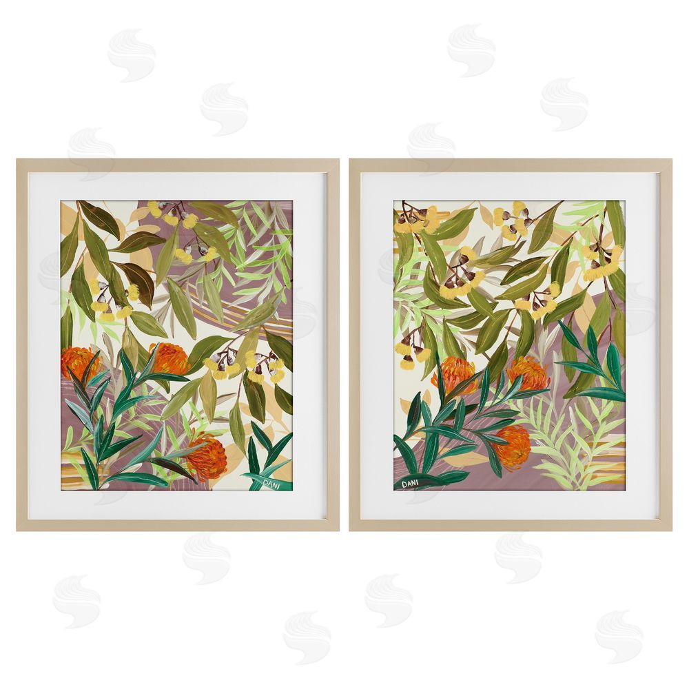 Dani Heyward Walk With Me Botanicals Brown Framed Print Under Glass Wall Art