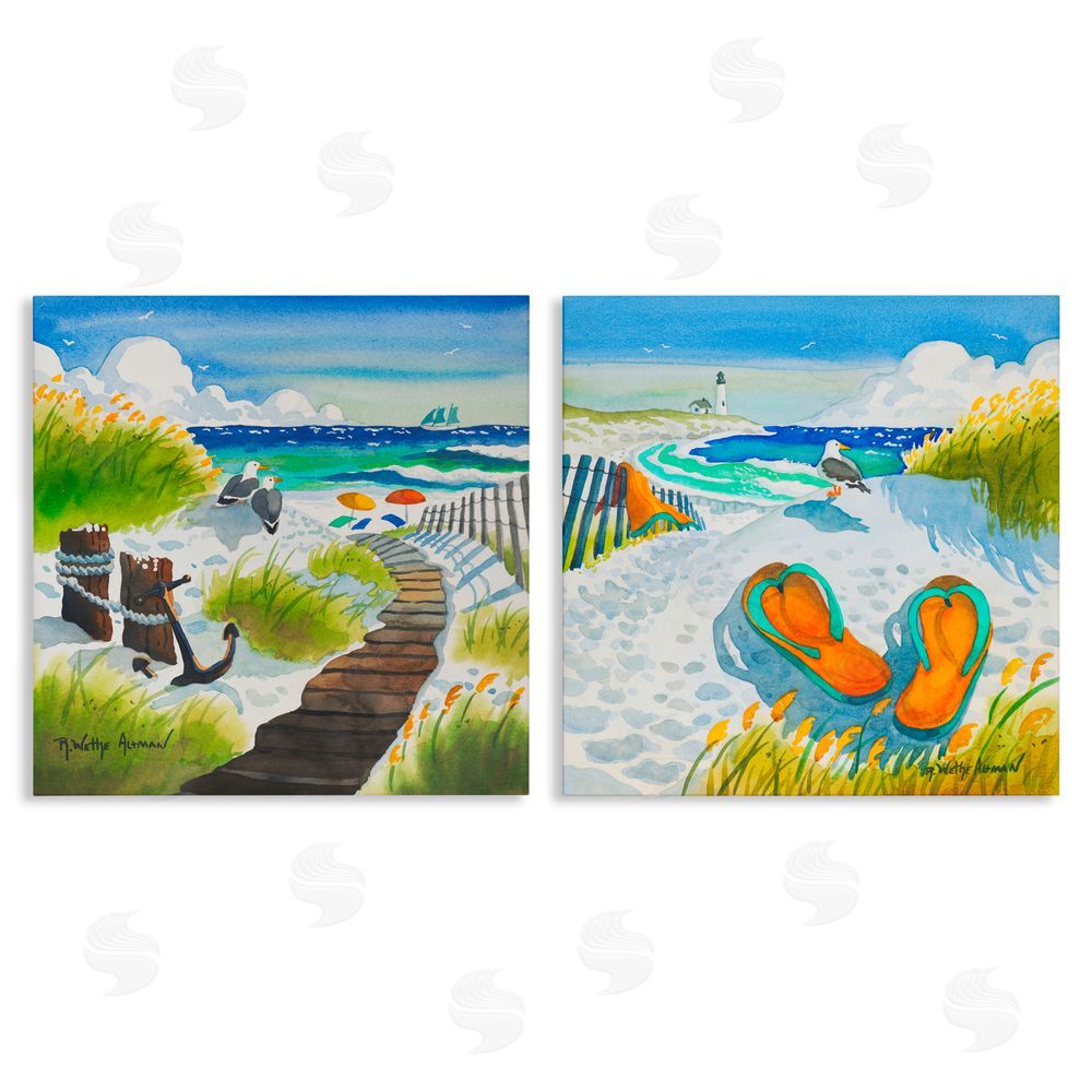Robin Altman Boardwalk Through Beach Scenery Stretched Canvas Wall Art Print
