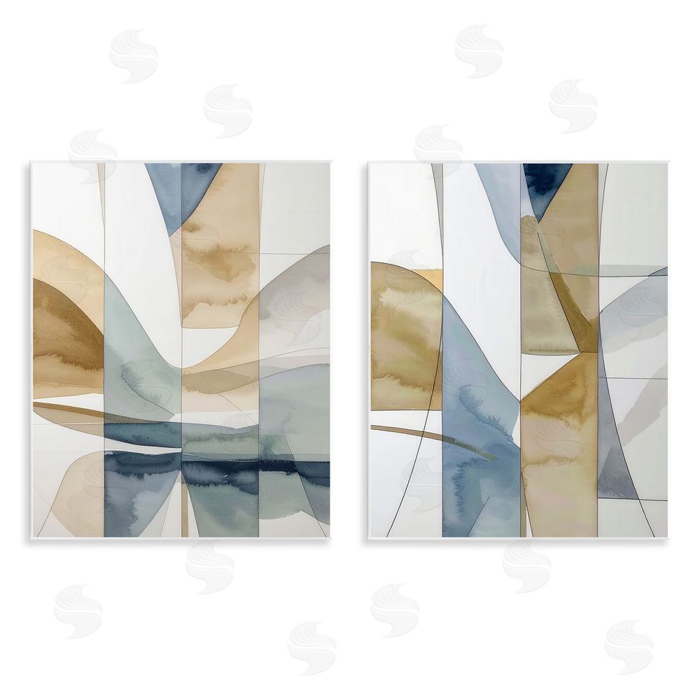 Alonza Saunders Balanced Geographic Abstract Wooden Wall Plaque Art Print