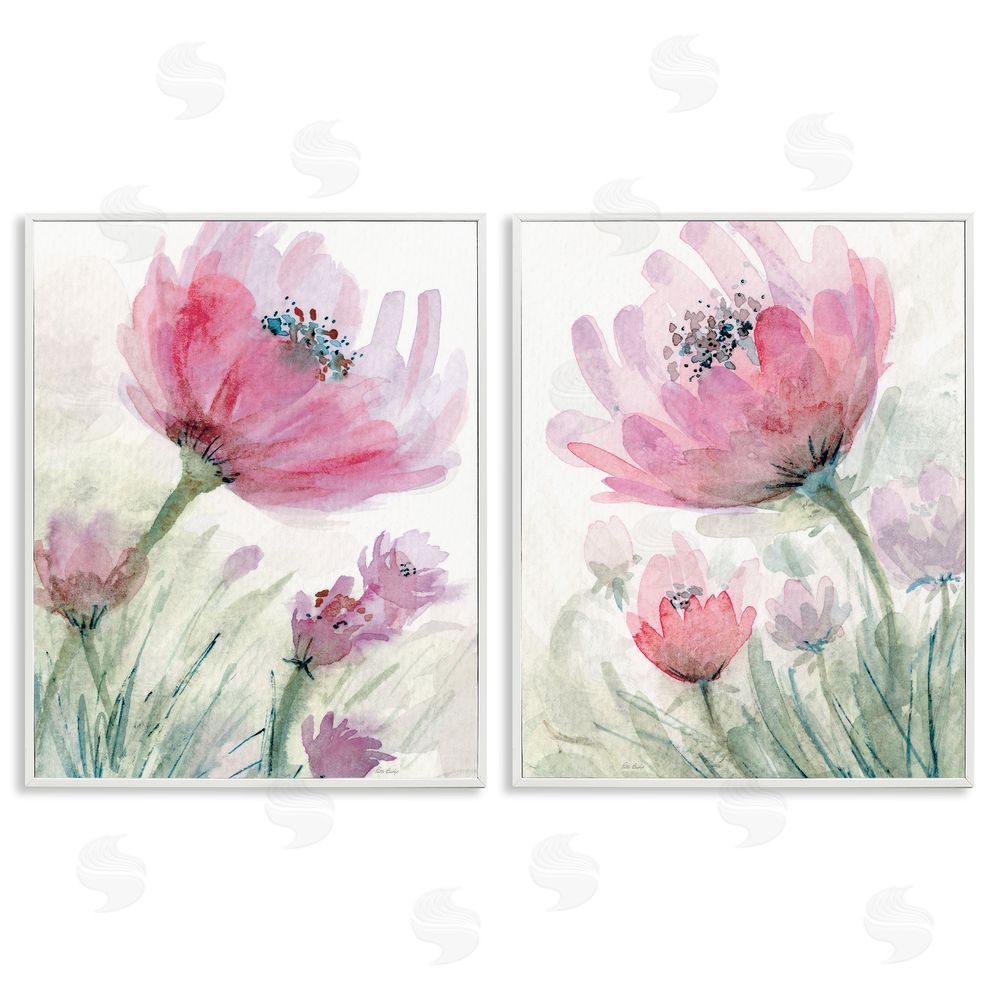 Patti Bishop Speckled Flower Stamens White Framed Giclee Wall Art Print